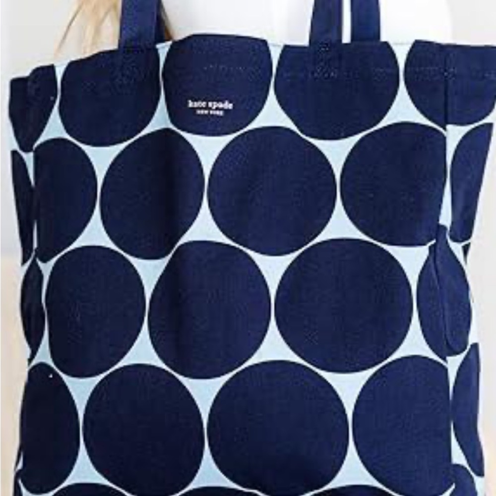 Kate Spade Dark Blue Circle Pattern Tote